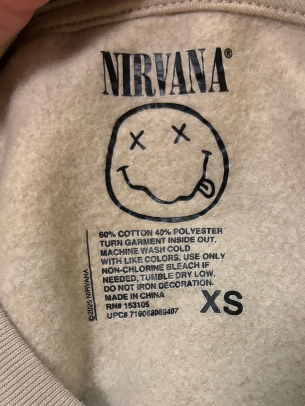 NWOT Nirvana Men's In Utero Crewneck Sweatshirt sz XS - Picture 7 of 7